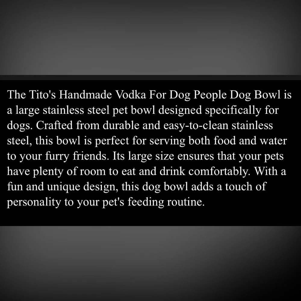 Tito's Handmade Vodka Black Dog Bowl
